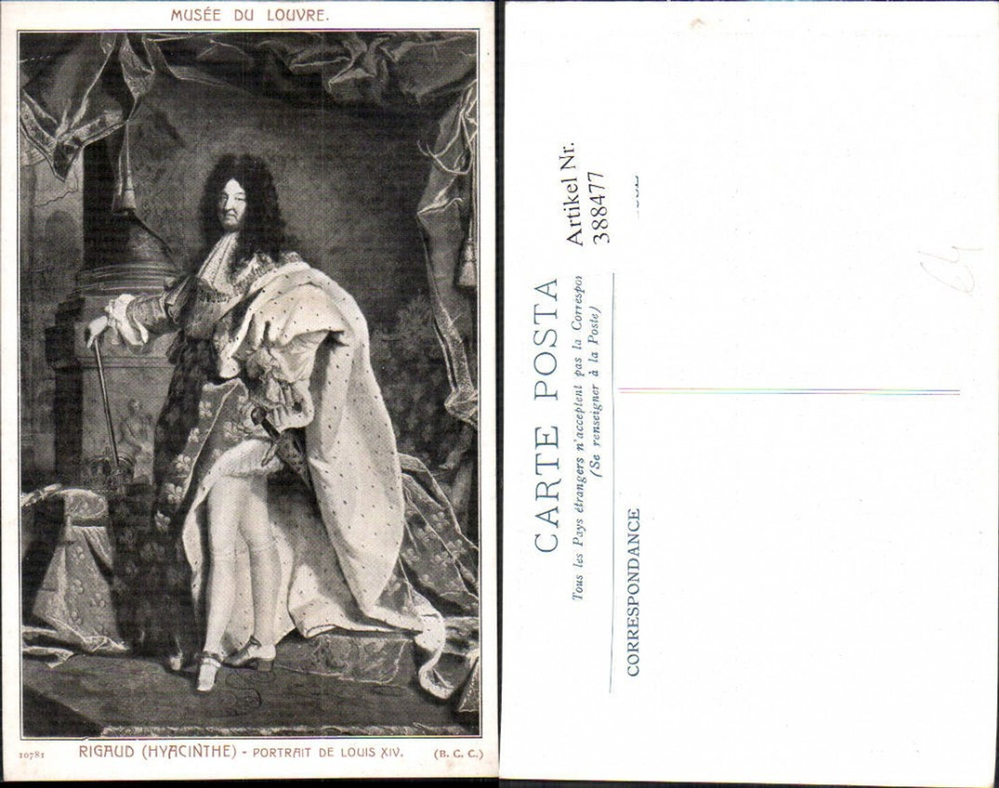 388477,Künstler Ak Hyacinthe Rigaud Portrait de Louis XIV Adel Monarchie