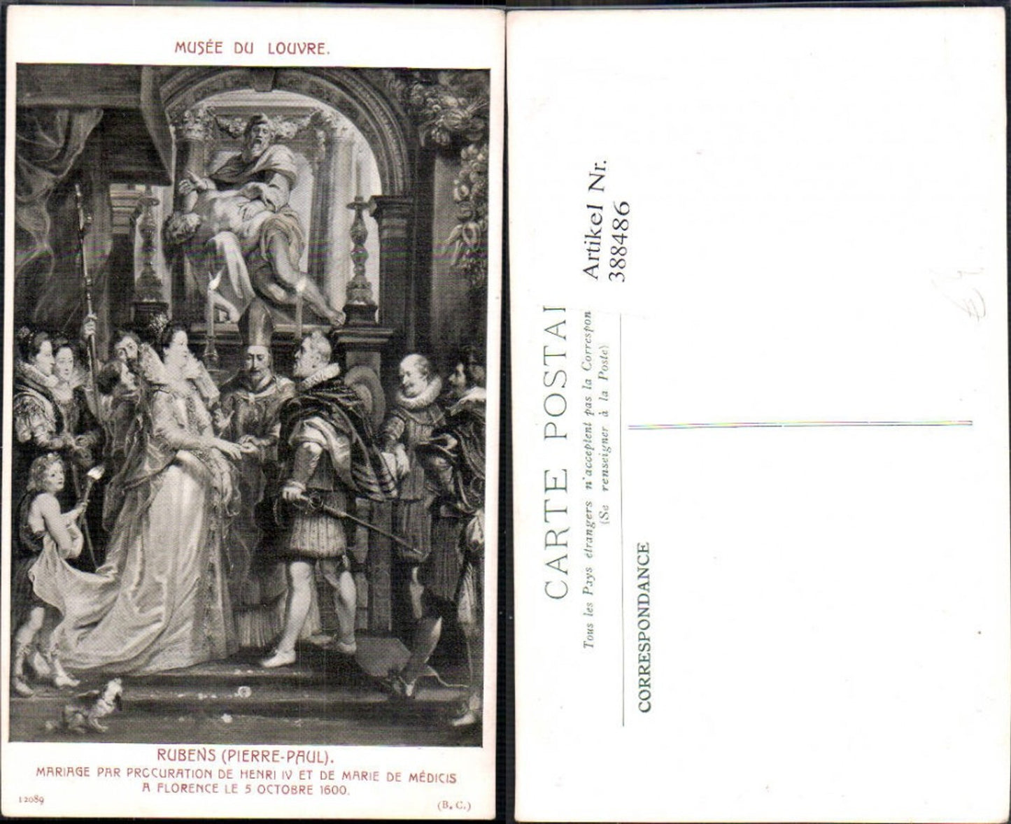 388486,Künstler Ak Peter Paul Rubens Mariage Henri IV et de Marie de Medicis Hochzeit Adel Monarchie