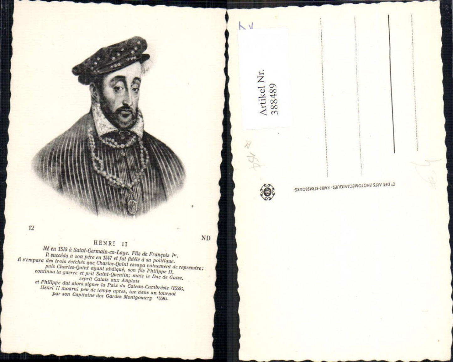 388489,Künstler Ak Henri II Portrait Adel Monarchie