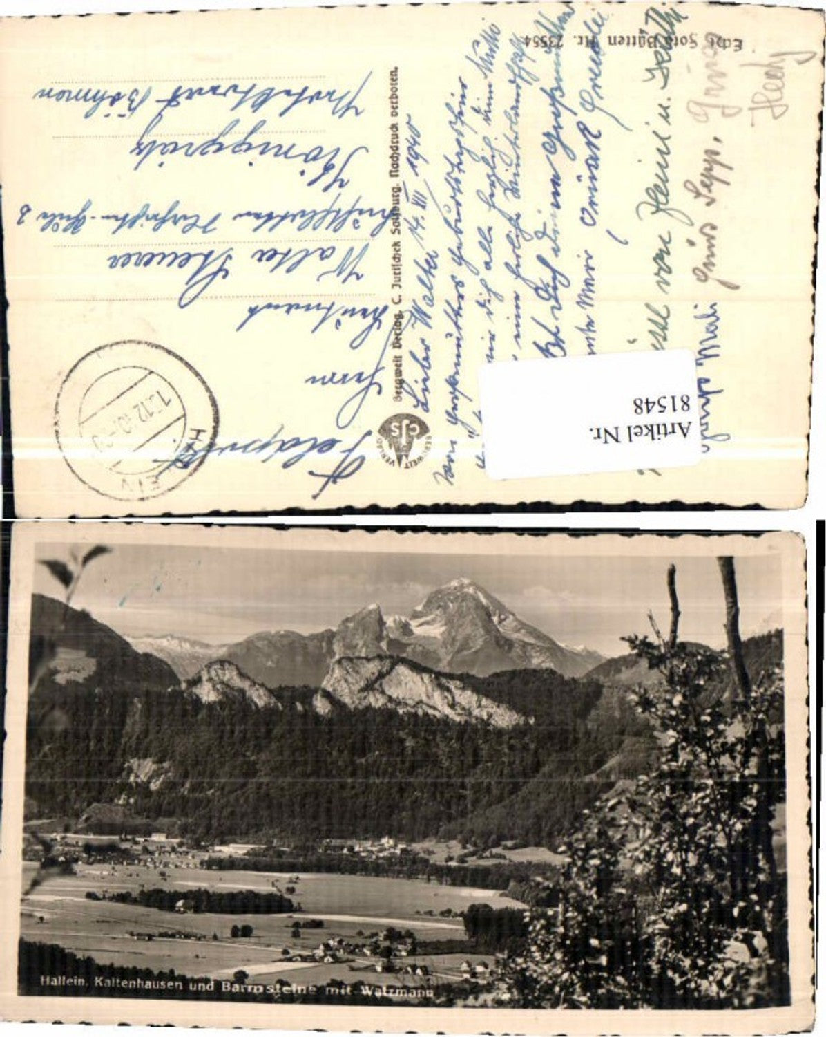 81548,Kaltenhausen bei Hallein 1940 Feldpost