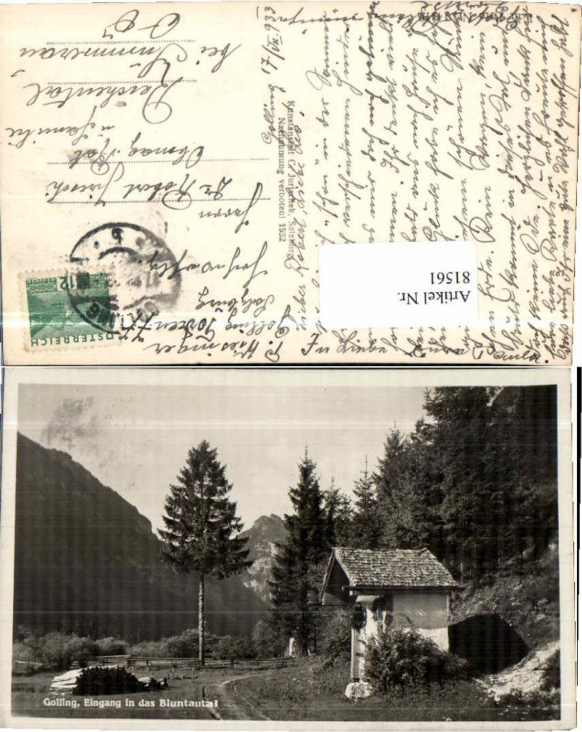 81561,Golling Eingang ins Bluntautal 1932