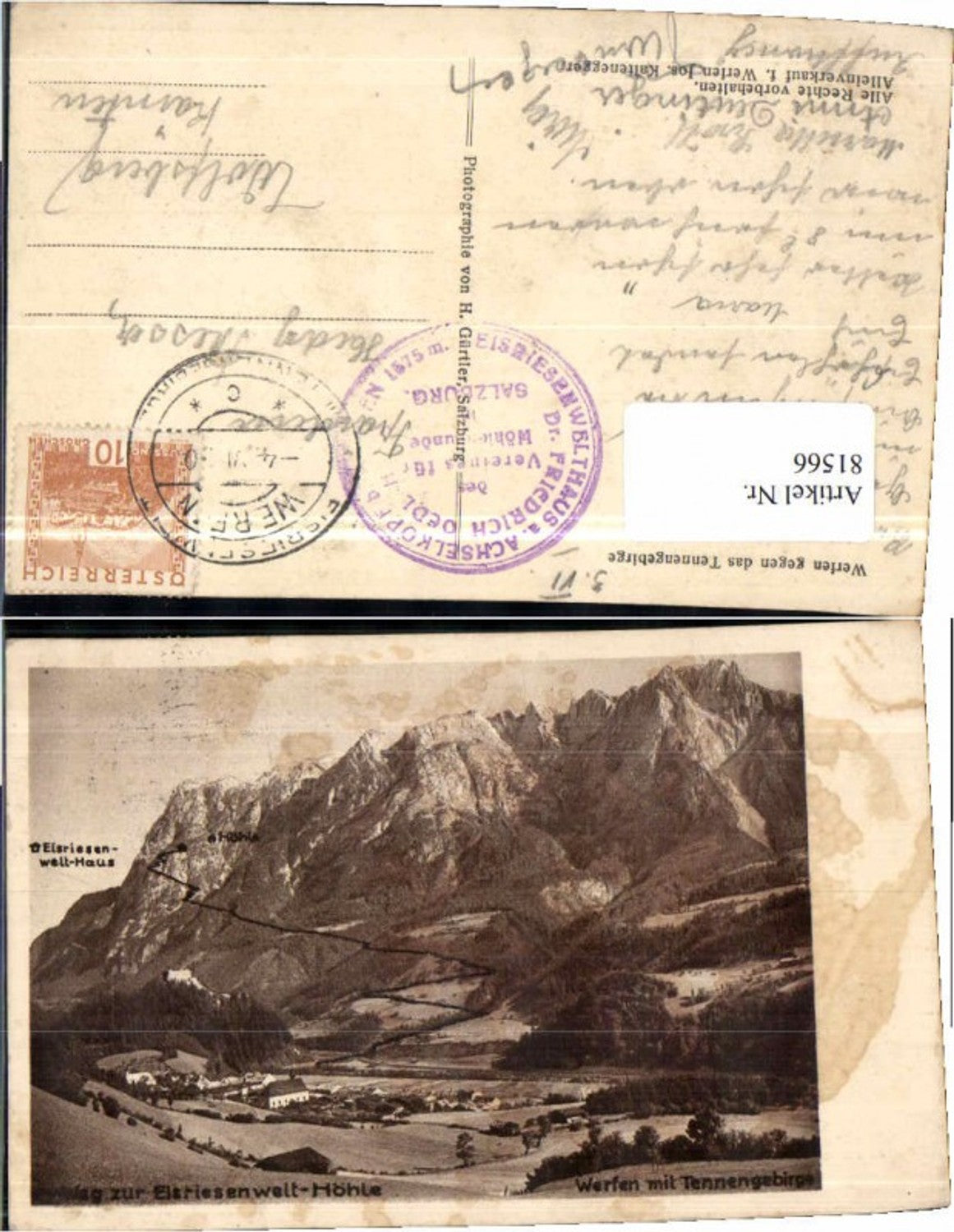 81566,Werfen Eisriesenwelt Höhle 1930