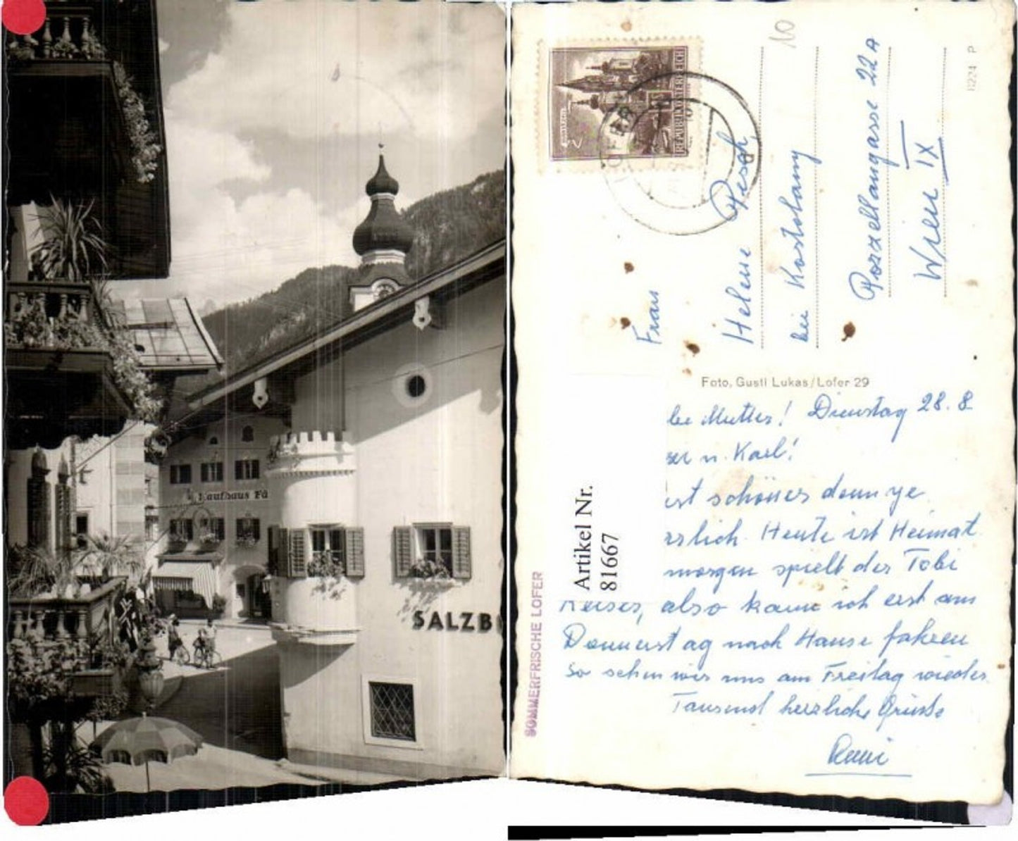 81667,Strassenpartie aus Lofer Gasthaus