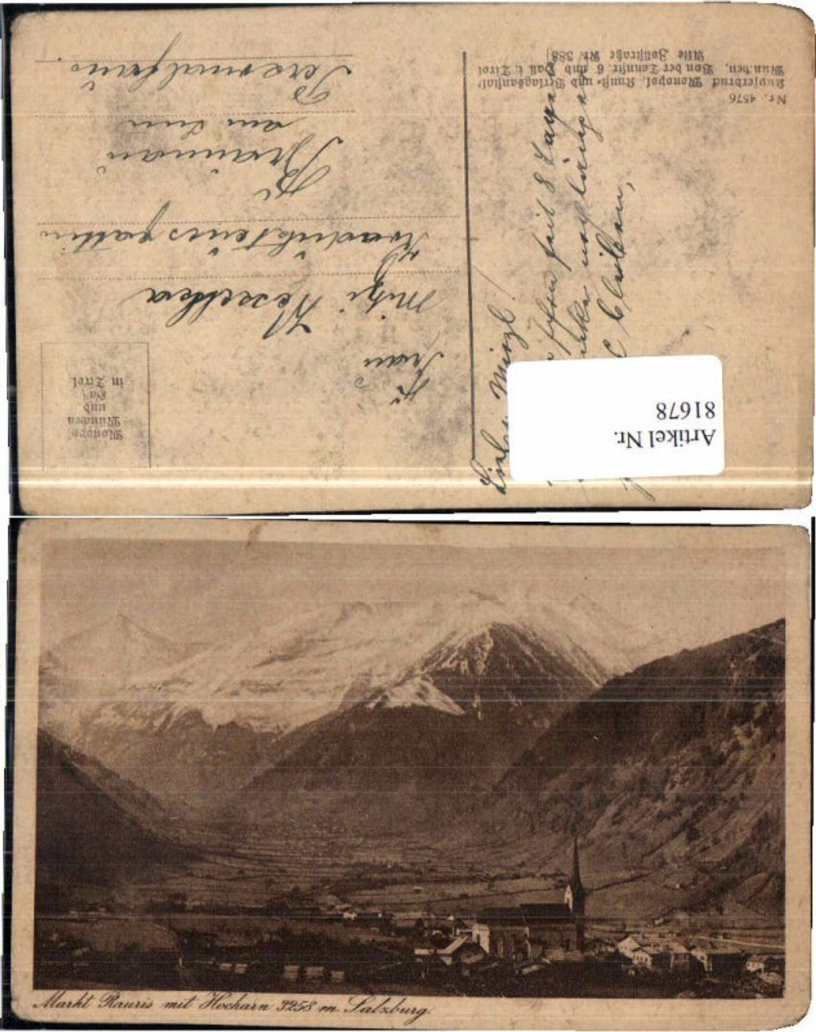 81678,Markt Rauris m. Hocharn 1925