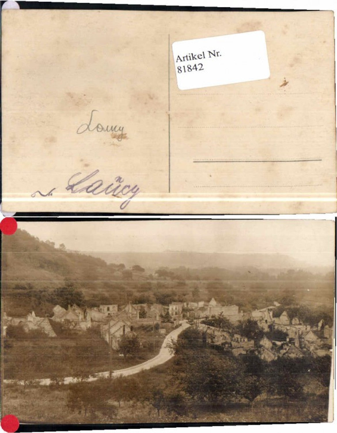 81842,FotoAK Lancy Bourbon Umgebung Burgund Saone-et-Loire WW1 Zerstörte Häuser