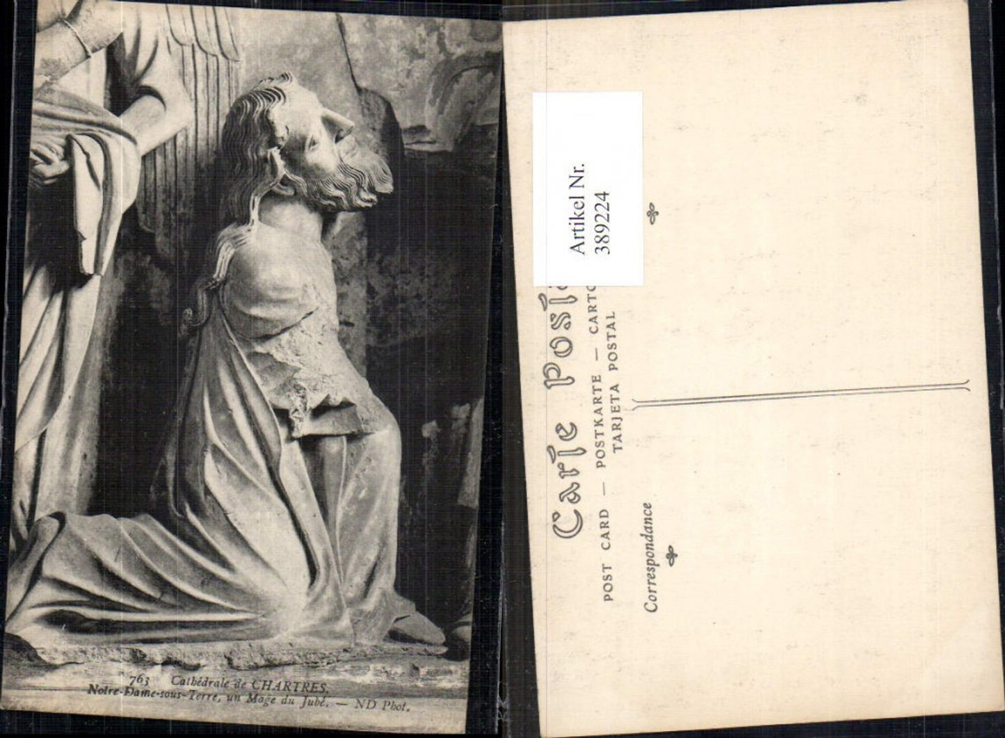 389224,Statue Cathedrale de Chartres Notre Dame sous Terre un Mage du Jube