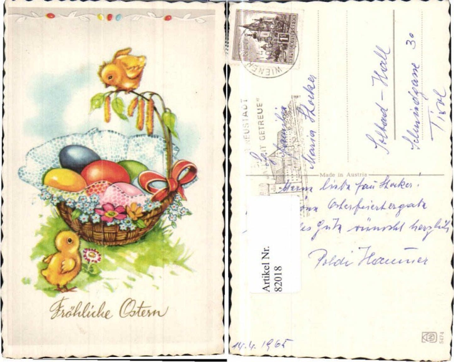 82018,Ostern Küken Korb Ostereier SÜSS