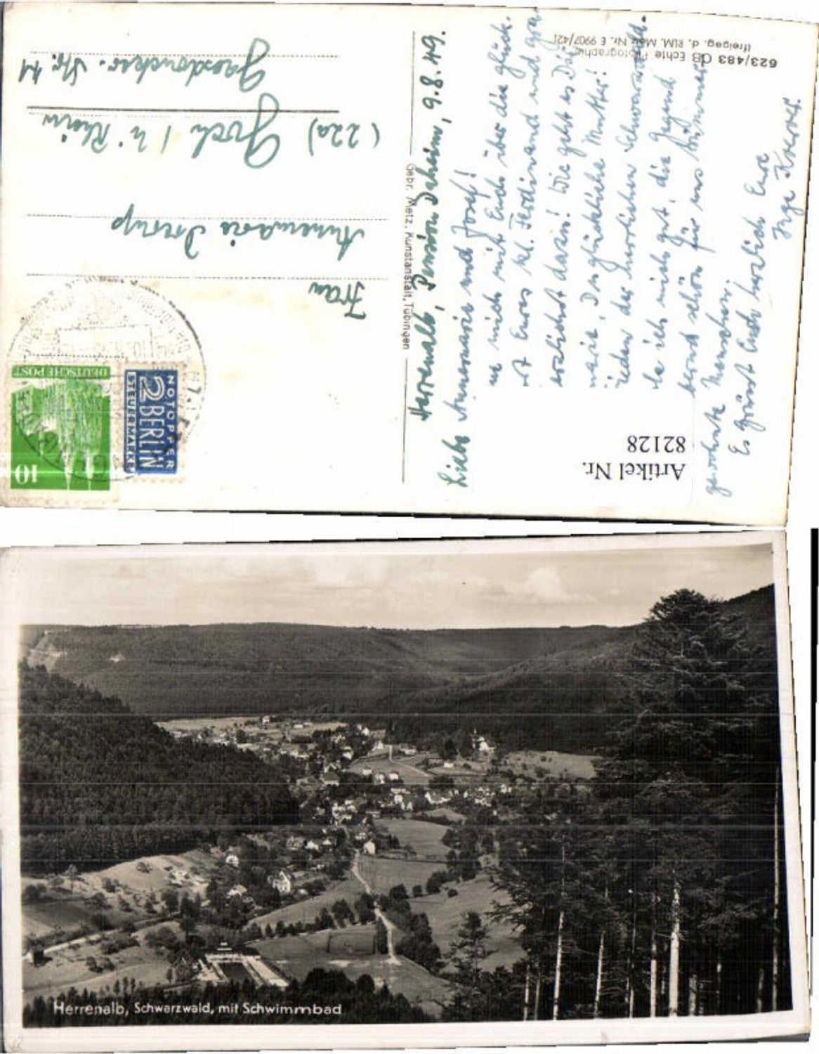 82128,Herrenalb Schwarzwald Schwimmbad 1935