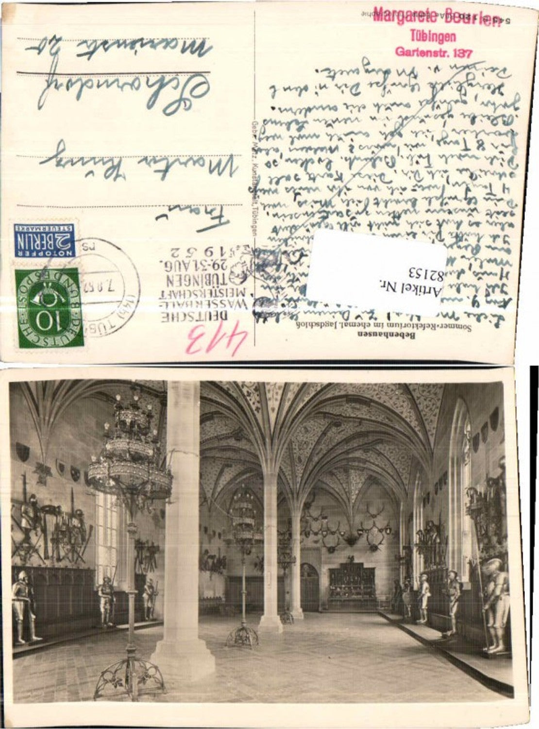 82153,Bebenhausen Tübingen Jagdschloss Sommer Refektorium
