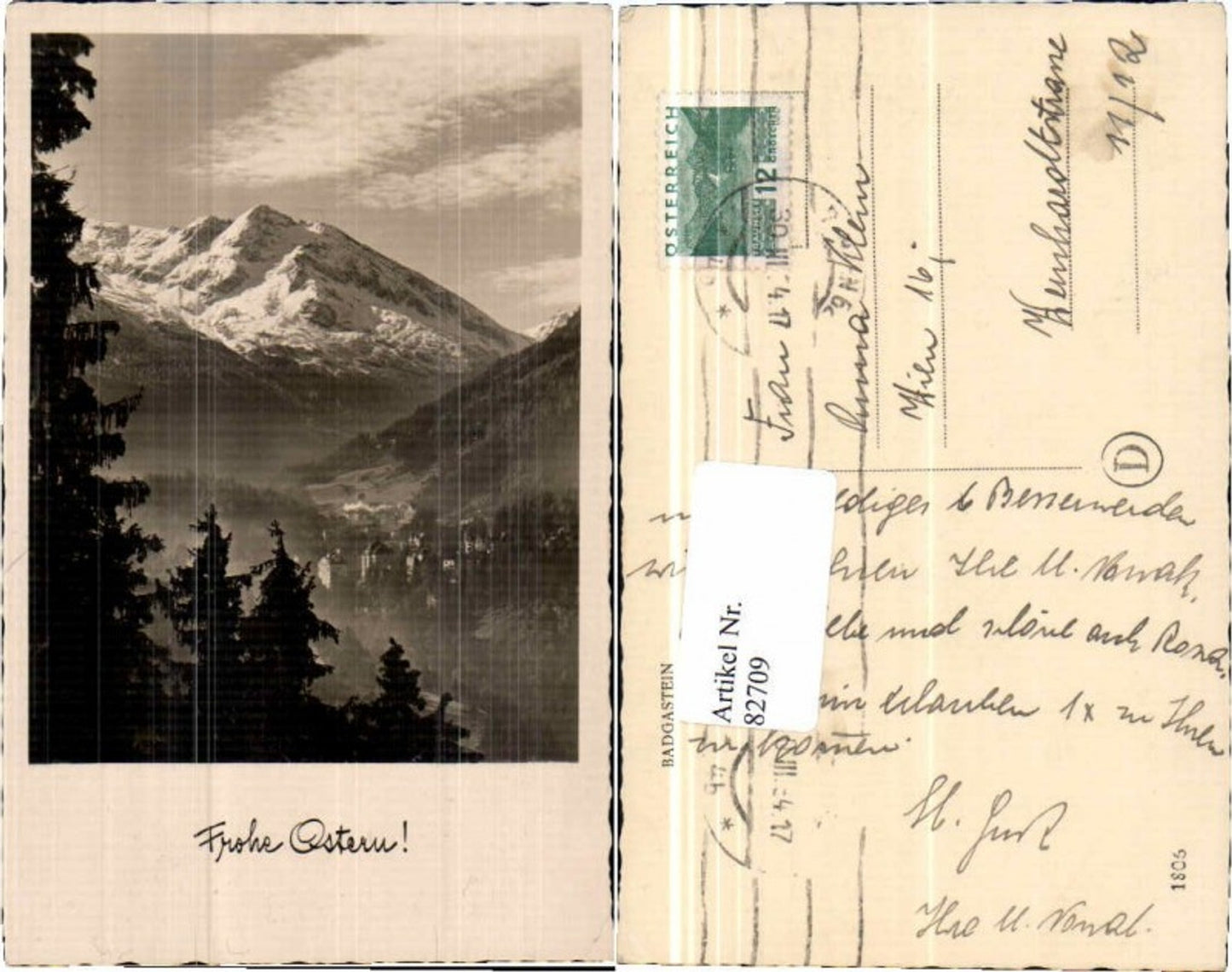 82709,Frohe Ostern aus Badgastein 1930
