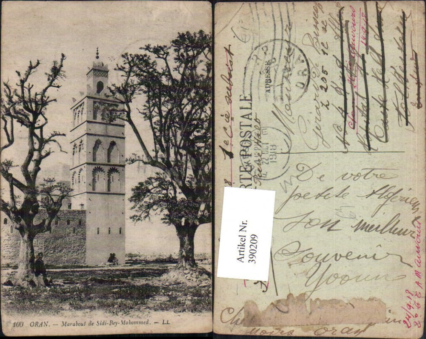 390209,Algeria Oran Marabout de Sidi-Bey-Mahommed Turm