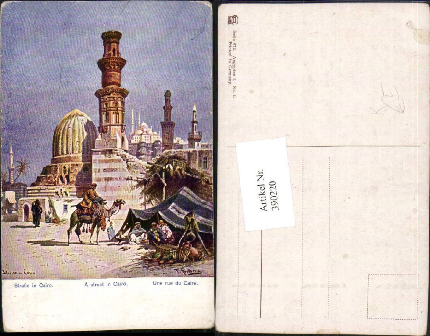 390220,Künstler AK F. Perlberg Cairo Kairo Street Straße Volkstypen