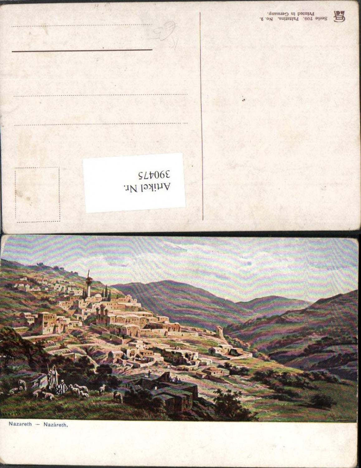 390475,Künstler AK F. Perlberg Israel Nazareth Totale Bergkulisse