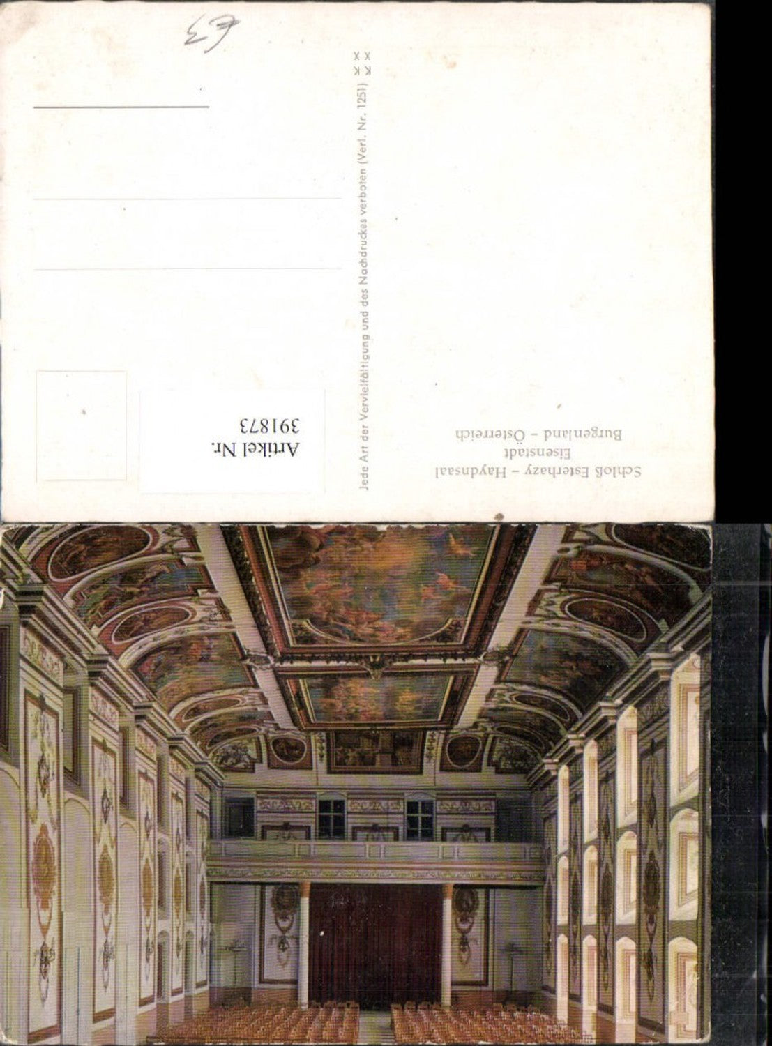 391873,Eisenstadt Schloss Esterhazy Haydnsaal Saal Innenansicht
