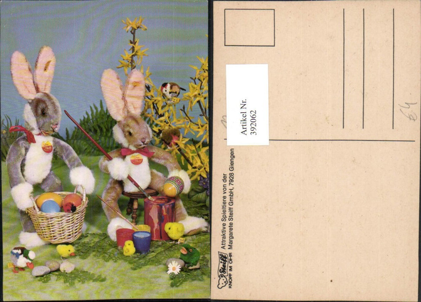 392062, Easter toys, stuffed animals, Easter bunnies, rabbits, painting, eggs, chicks, Steiff GmbH