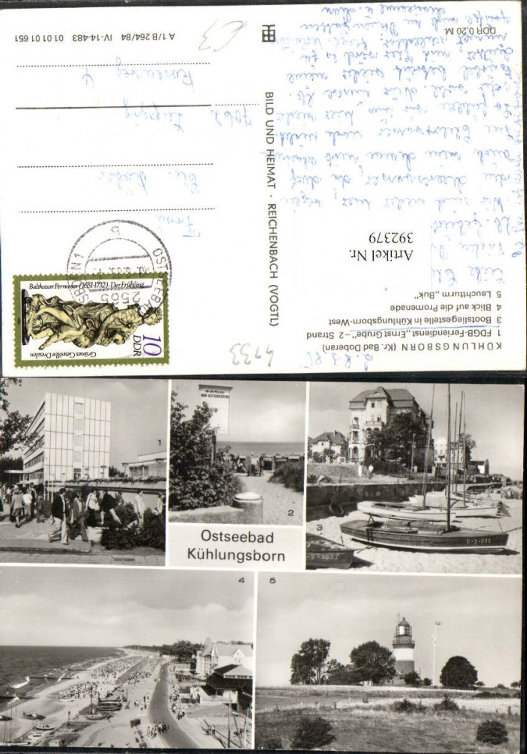 392379,Ostseebad Kühlungsborn Promenade Segelboote Leuchtturm Mehrbildkarte