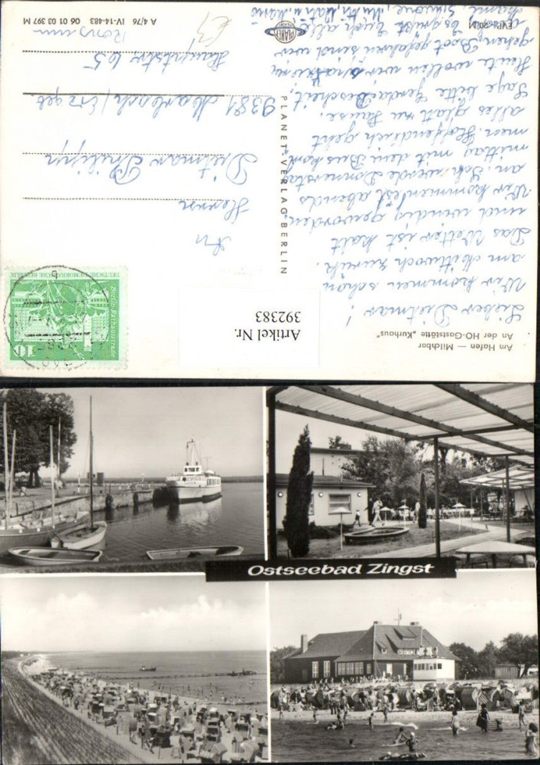 392383,Ostseebad Zingst Hafen Milchbar Gaststätte Kurhaus Strand Mehrbildkarte