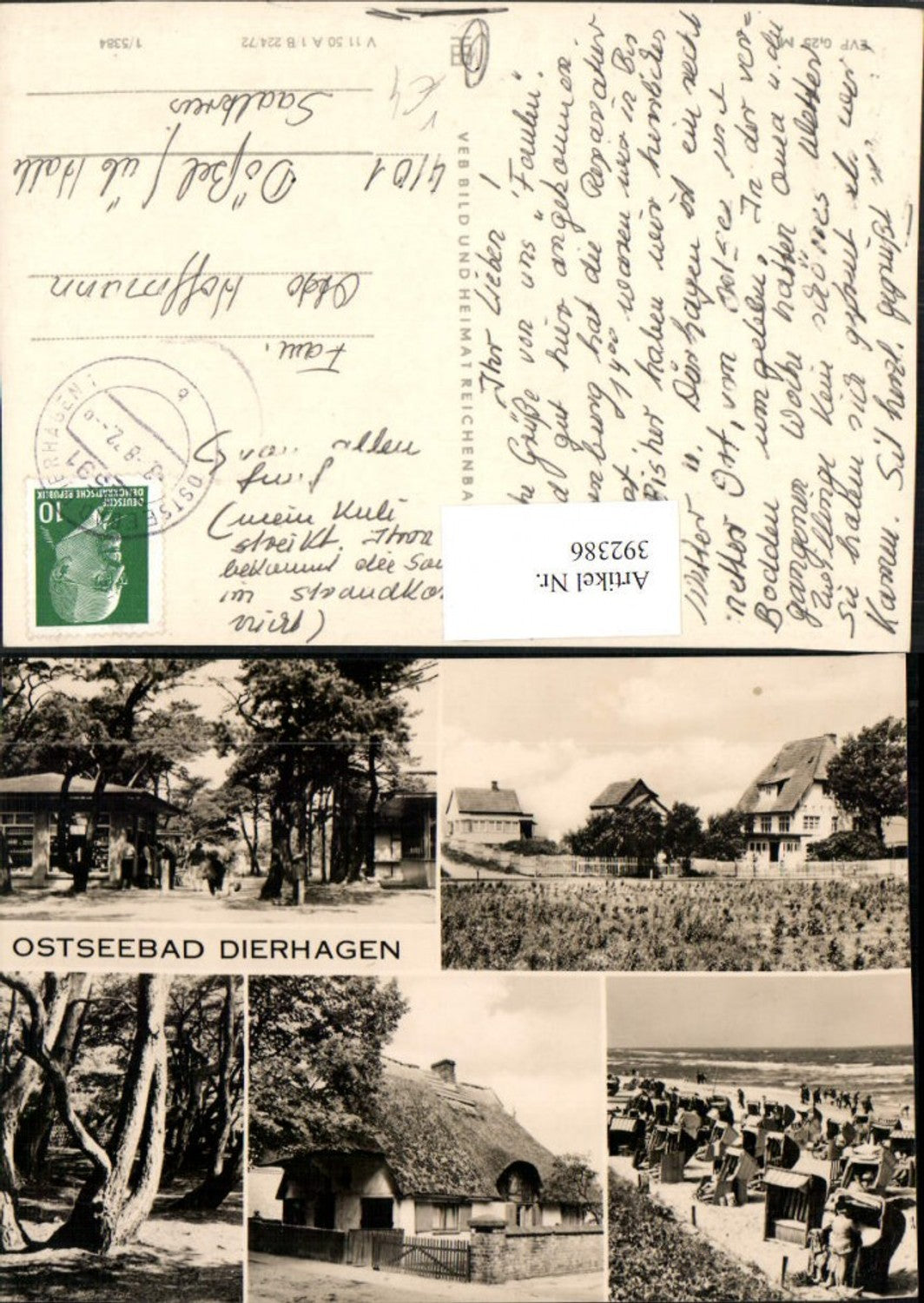 392386,Ostseebad Dierhagen Häuser Strand Strandleben Mehrbildkarte pub VEB