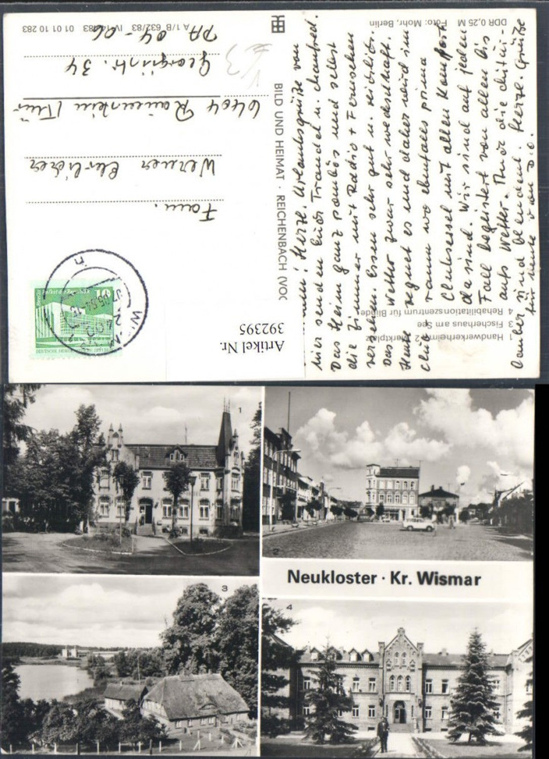 392395,Neukloster Marktplatz Fischerhaus Rehabilitationszentrum Mehrbildkarte pub VEB