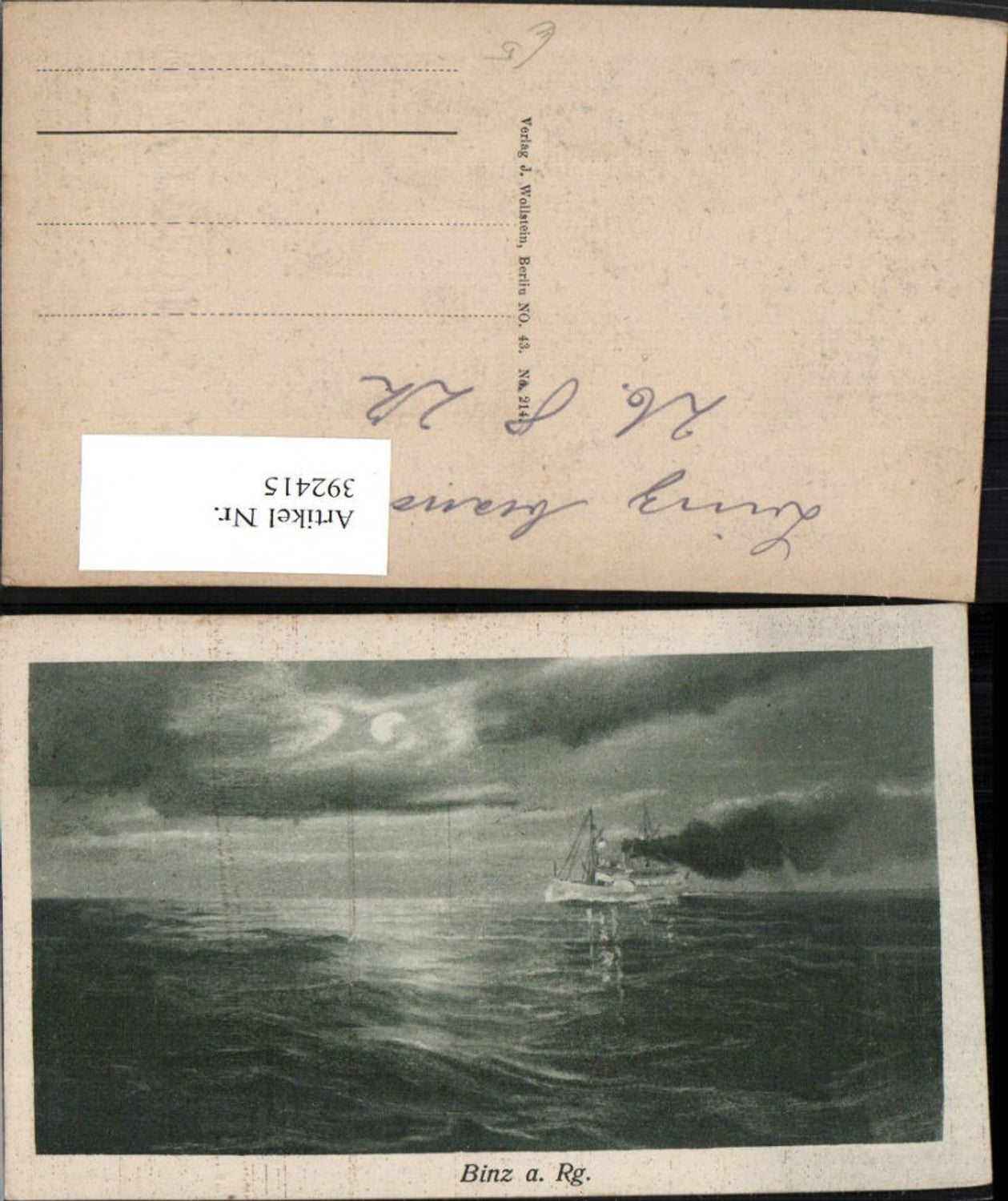 392415,Binz auf Rügen Meer Dampfer Schiff Mondschein