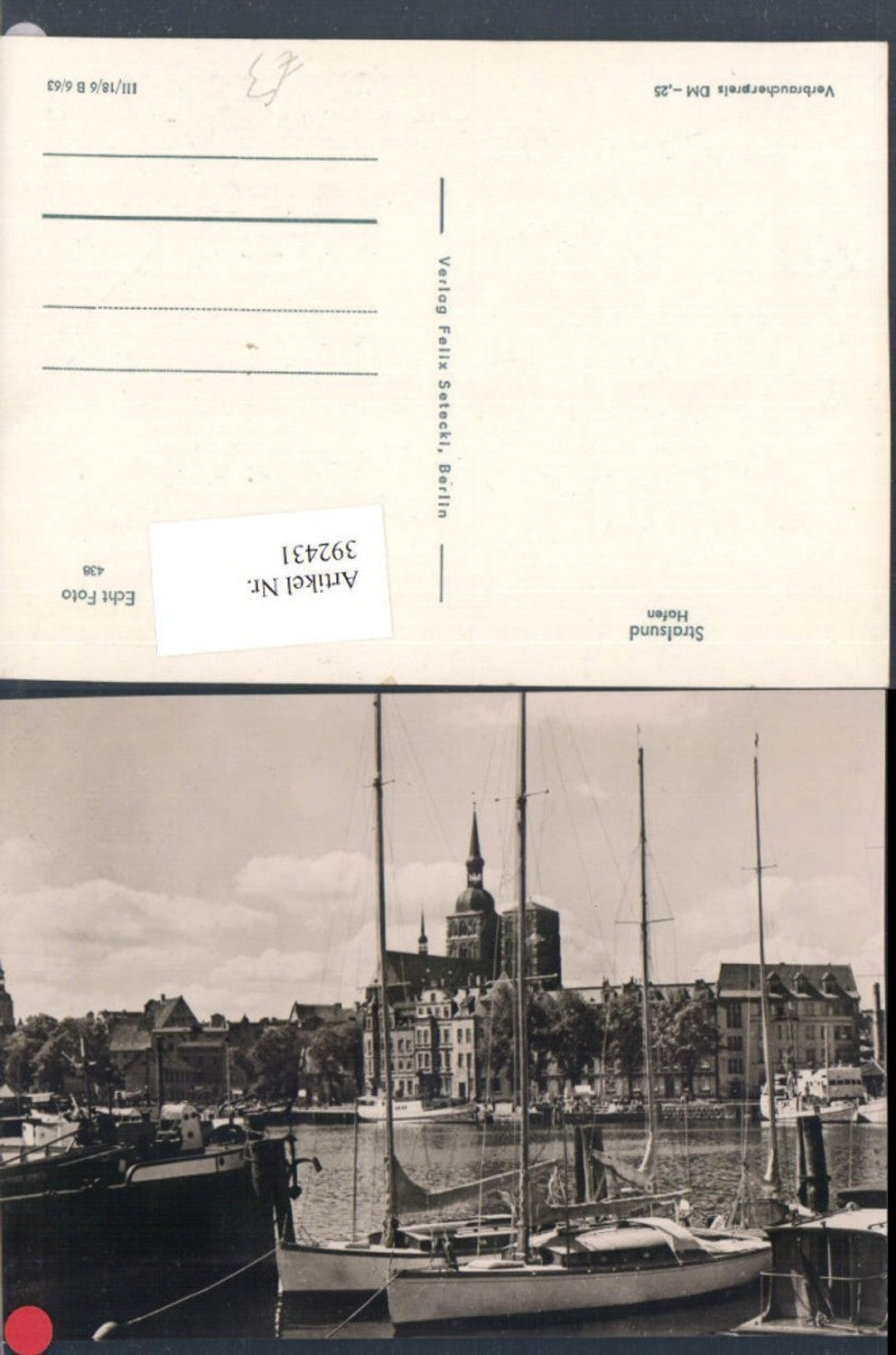 392431,Stralsund Teilansicht Hafen Boote