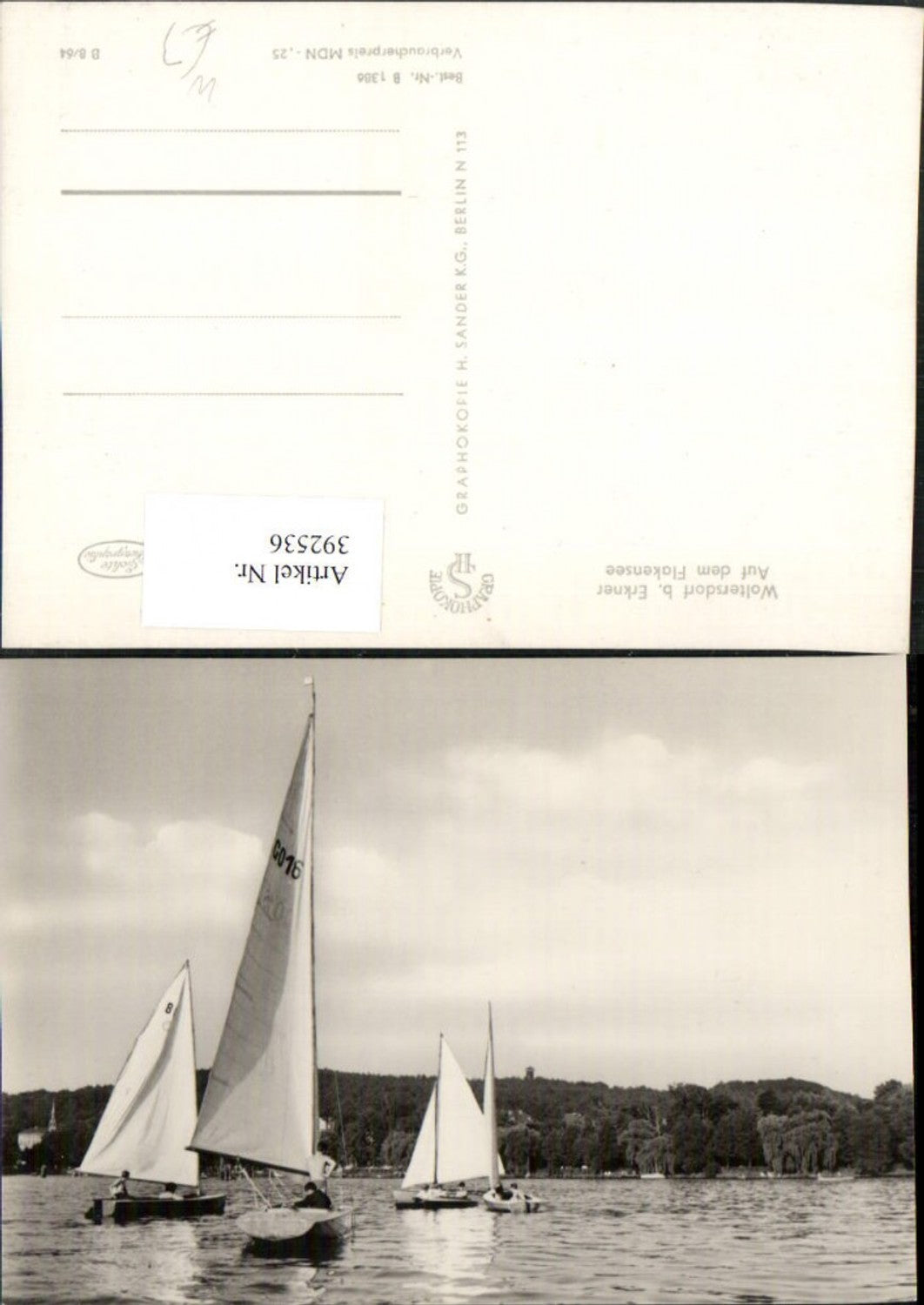 392536, Woltersdorf near Erkner, on Lake Flakensee, sailboats