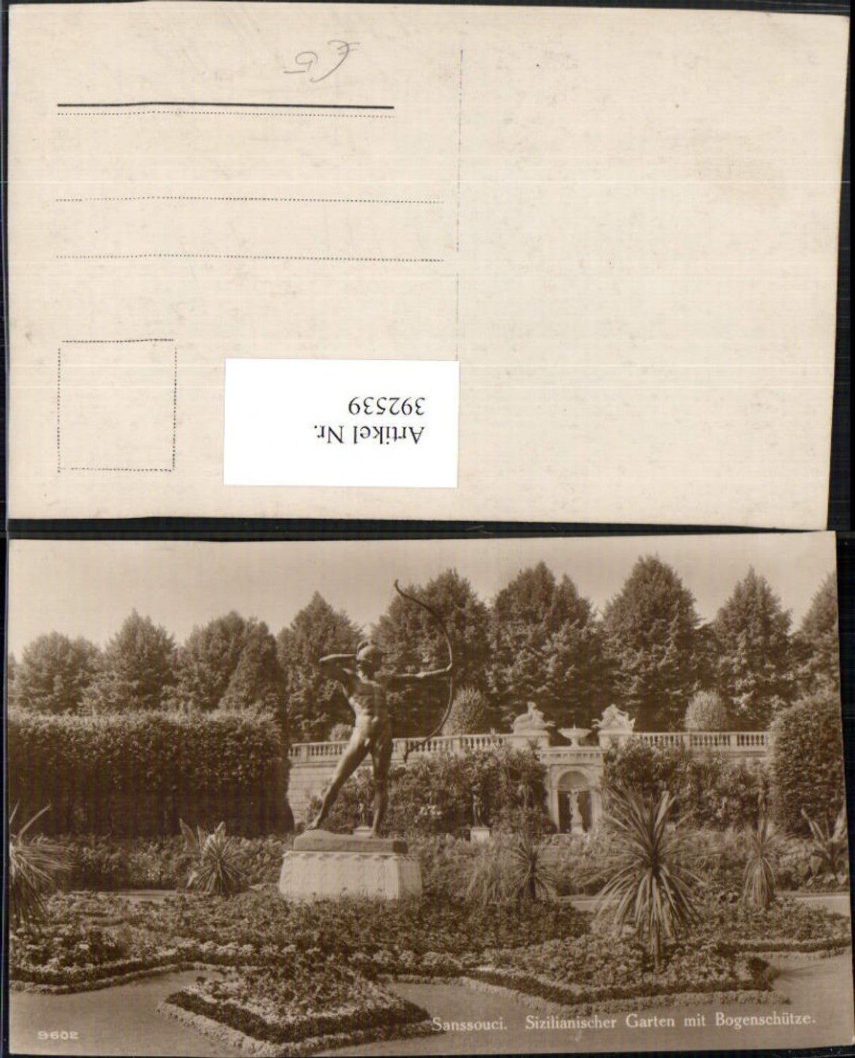 392539, Potsdam Sanssouci Sicilian Garden with Archer Statue