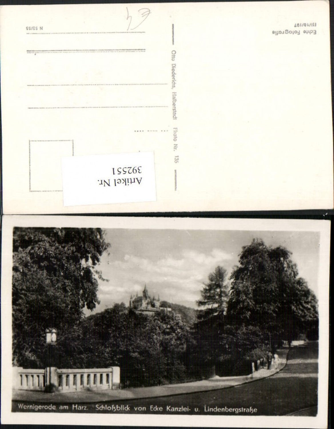 392551,Wernigerode am Harz Schlossblick von Ecke Kanzlei- u. Lindenbergstraße