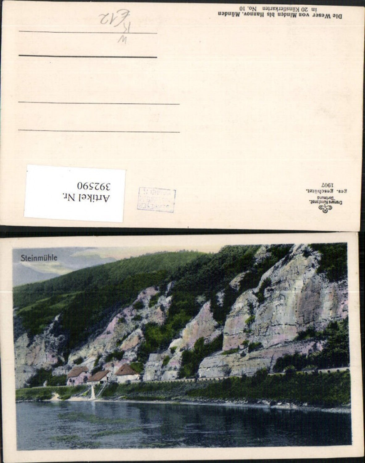 392590,Künstler AK Steinmühle b. Pegestorf Partie