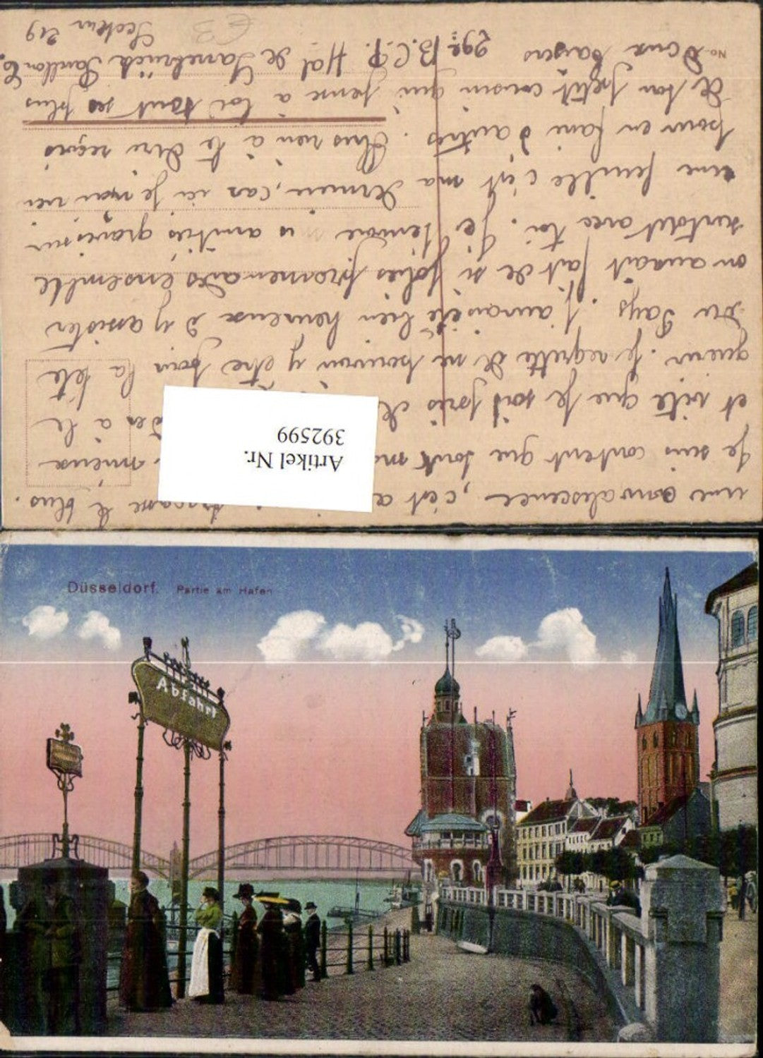 392599,Düsseldorf Partie am Hafen Brücke Turm