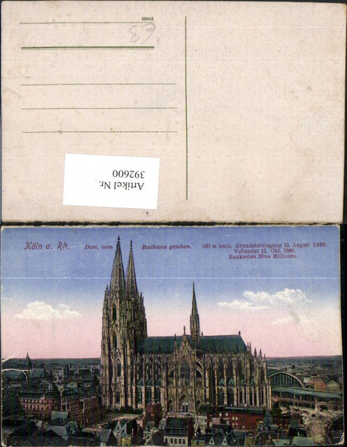 392600,Köln am Rhein Dom Kirche vom Rathaus