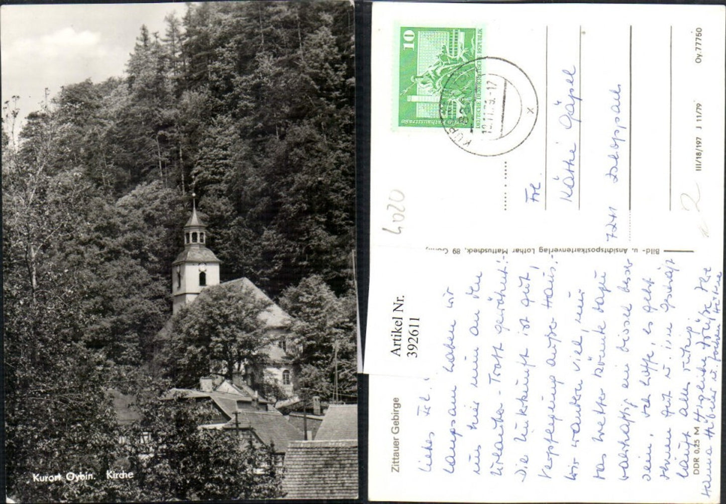 392611,Zittauer Gebirge Oybin Kirche