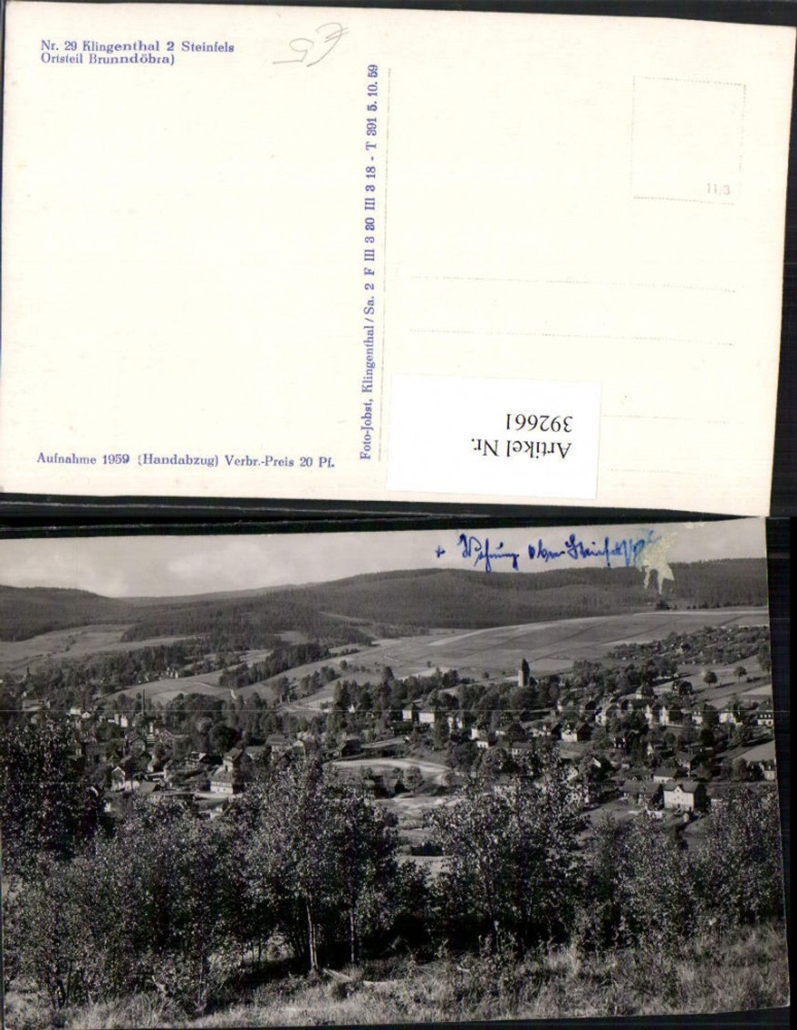 392661,Klingenthal Steinfels Brunndöbra Totale