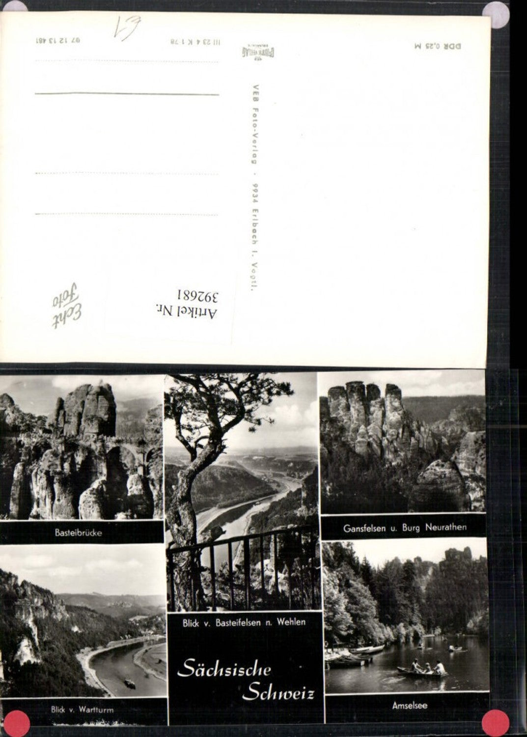 392681,Sächsische Schweiz Basteibrücke Brücke Amselsee Gansfelsen b. Wehlen Mehrbildkarte
