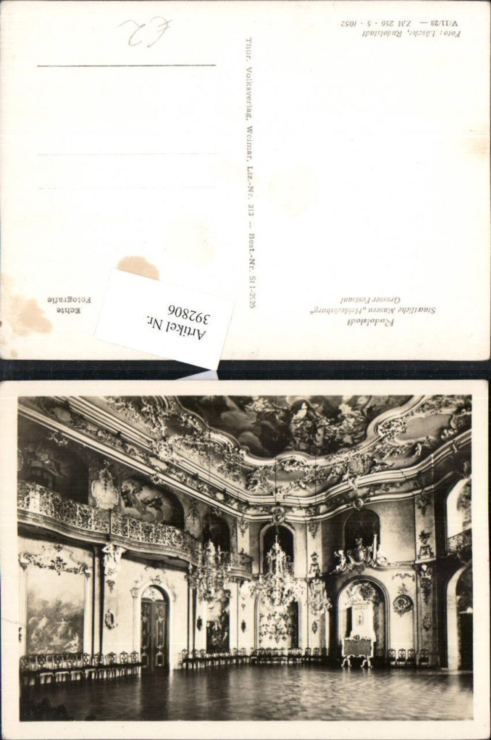 392806, Rudolstadt Museums Heidecksburg Great Ballroom Interior view