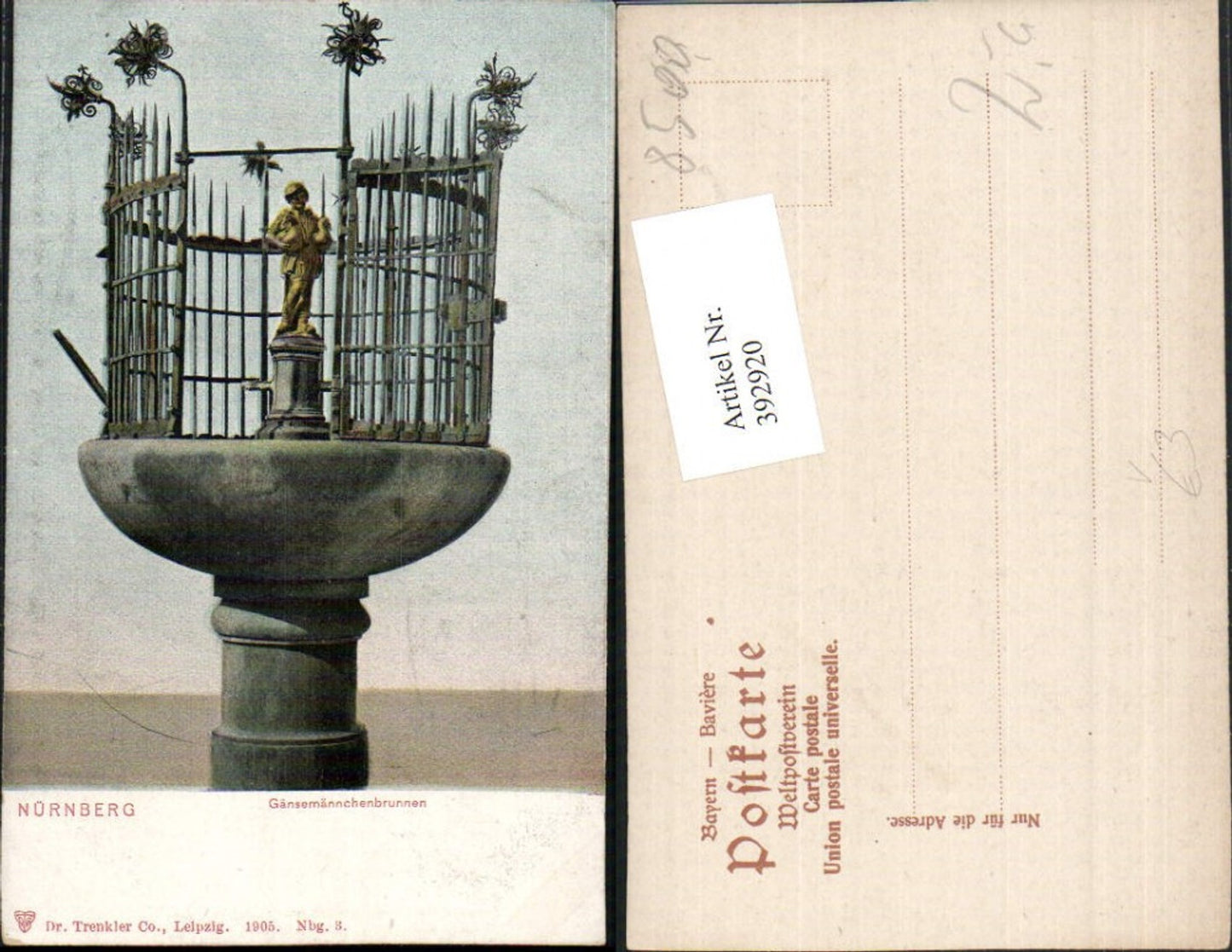 392920,Nürnberg Gänsemännchen-Brunnen Figur pub Trenkler Co 3
