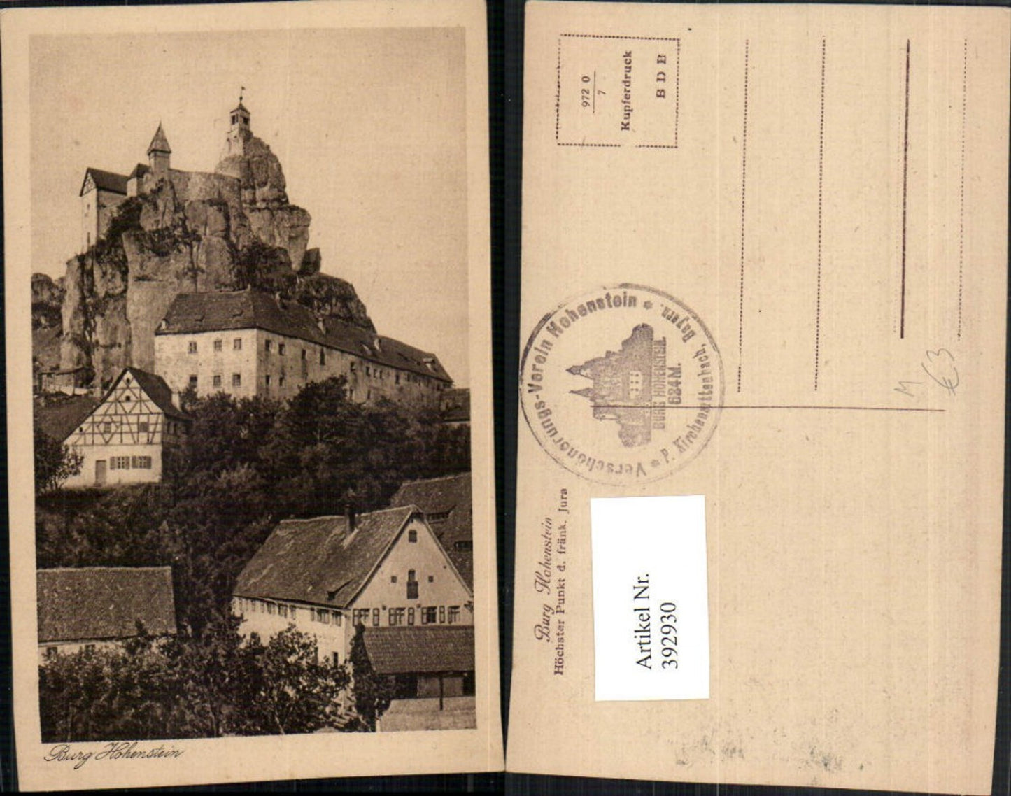 392930,Burg Hohenstein b. Kirchensittenbach