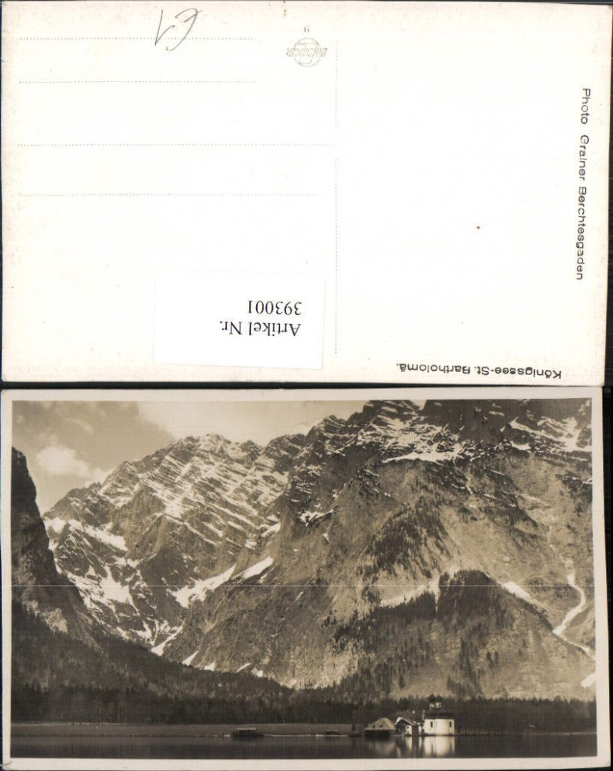 393001,Königssee St. Bartholomä Kirche b. Schönau Bergkulisse