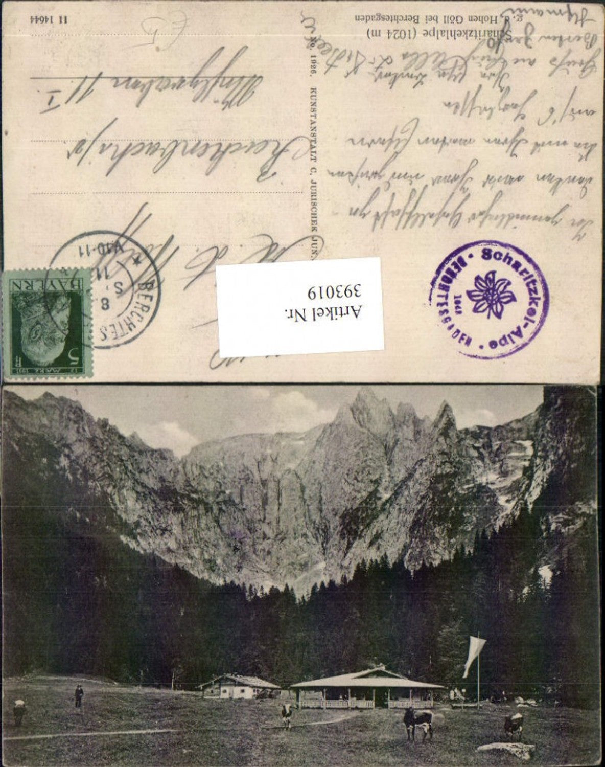 393019,Scharitzkehlalpe m. Hohen Göll b. Berchtesgaden Bergkulisse