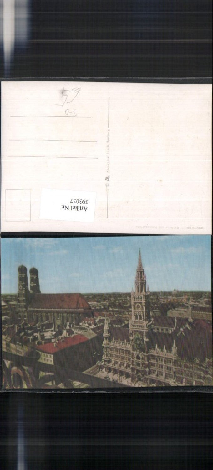 393037,3D-Karte München Teilansicht Rathaus Frauenkirche Kirche