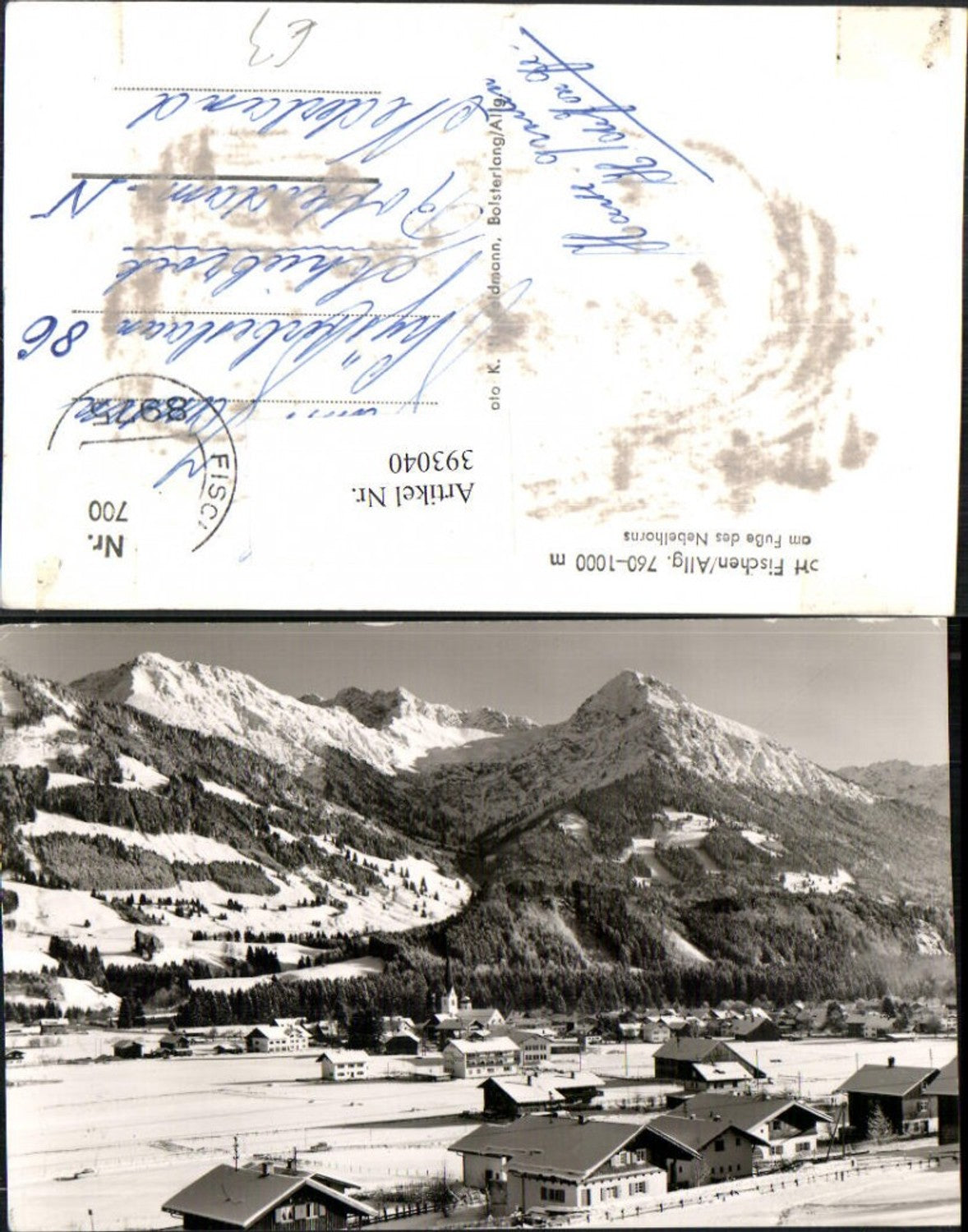 393040,Fischen im Allgäu Totale Bergkulisse Winterbild