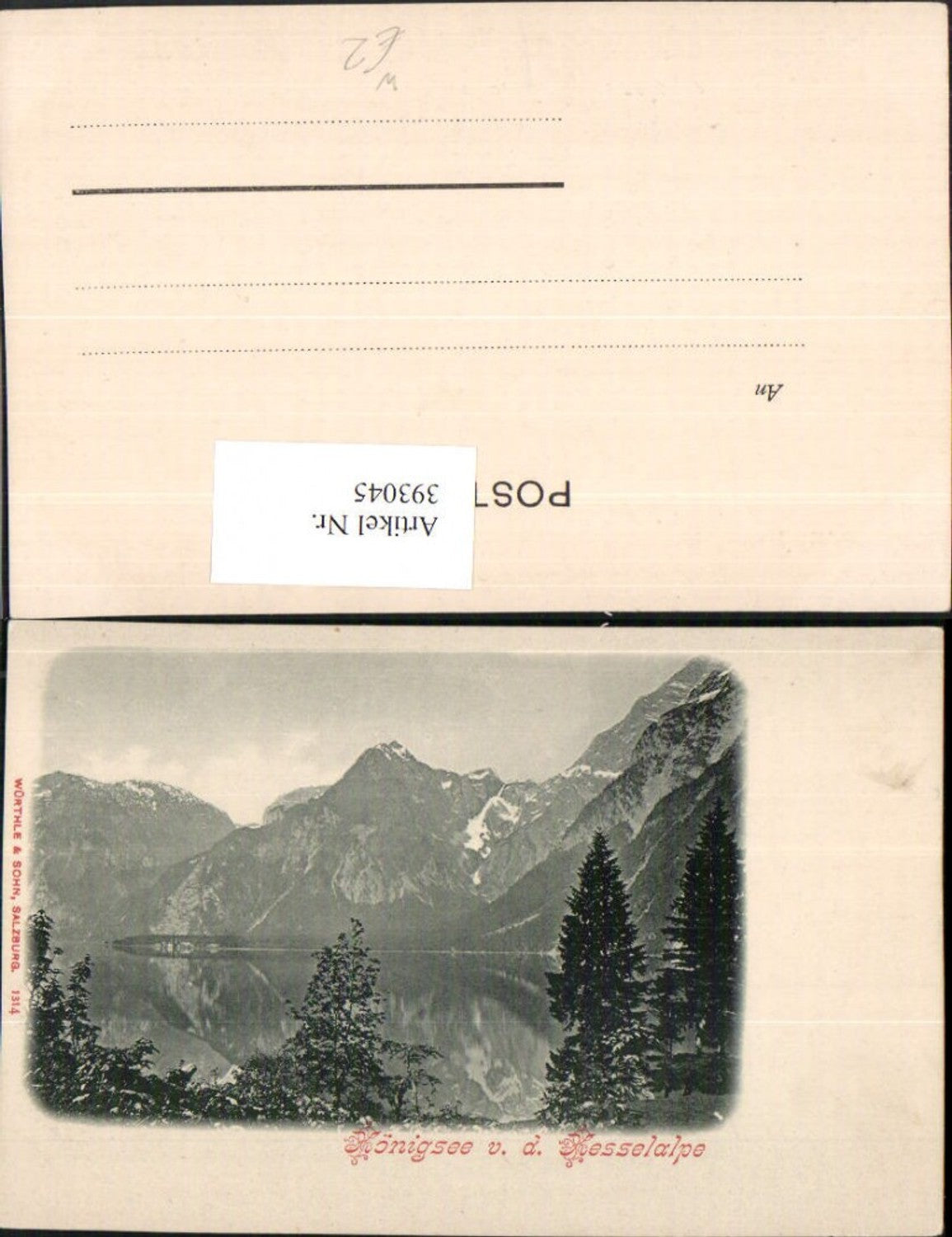393045, Königssee lake near Schönau from the Kesselalpe mountain backdrop