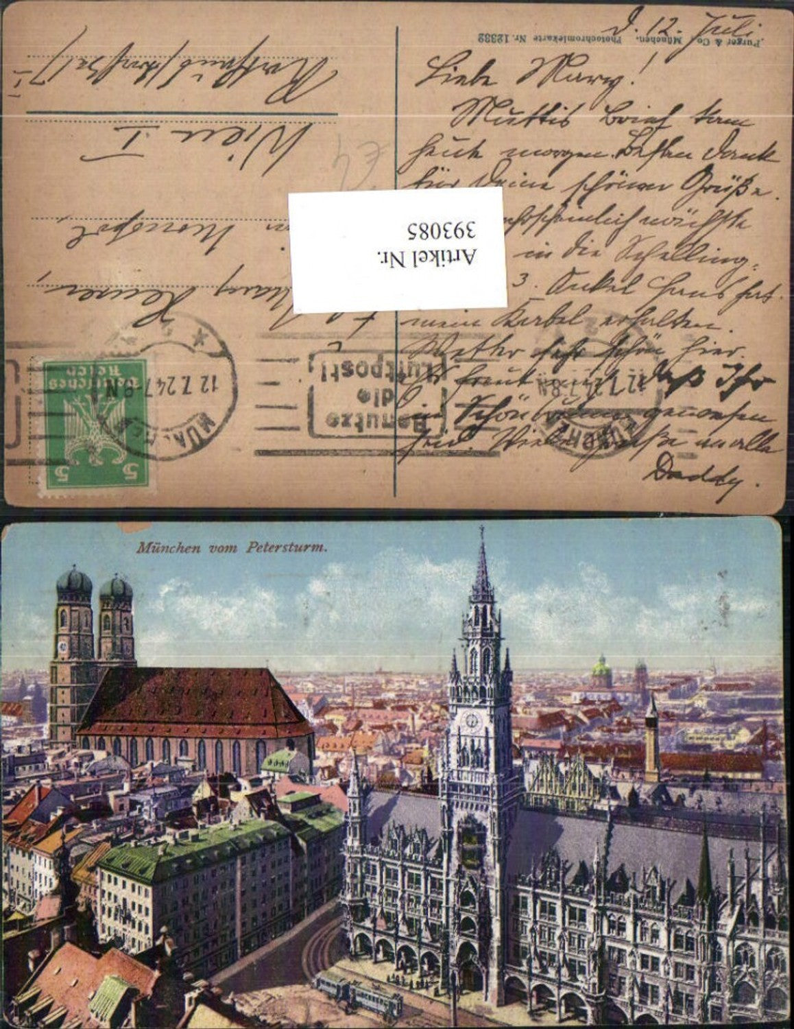 393085,München Teilansicht m. Rathaus u. Frauenkirche Kirche pub Purger & Co 12332