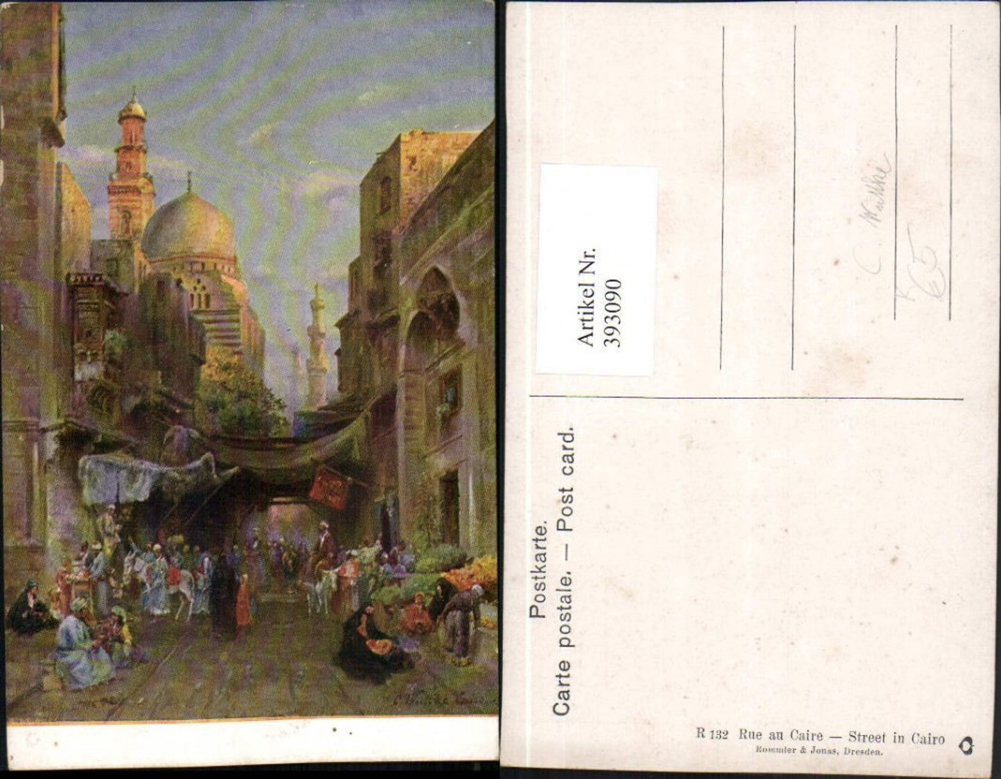 393090,Künstler AK C. Wuttke Egypt Cairo Kairo Street Straßenansicht Volkstypen