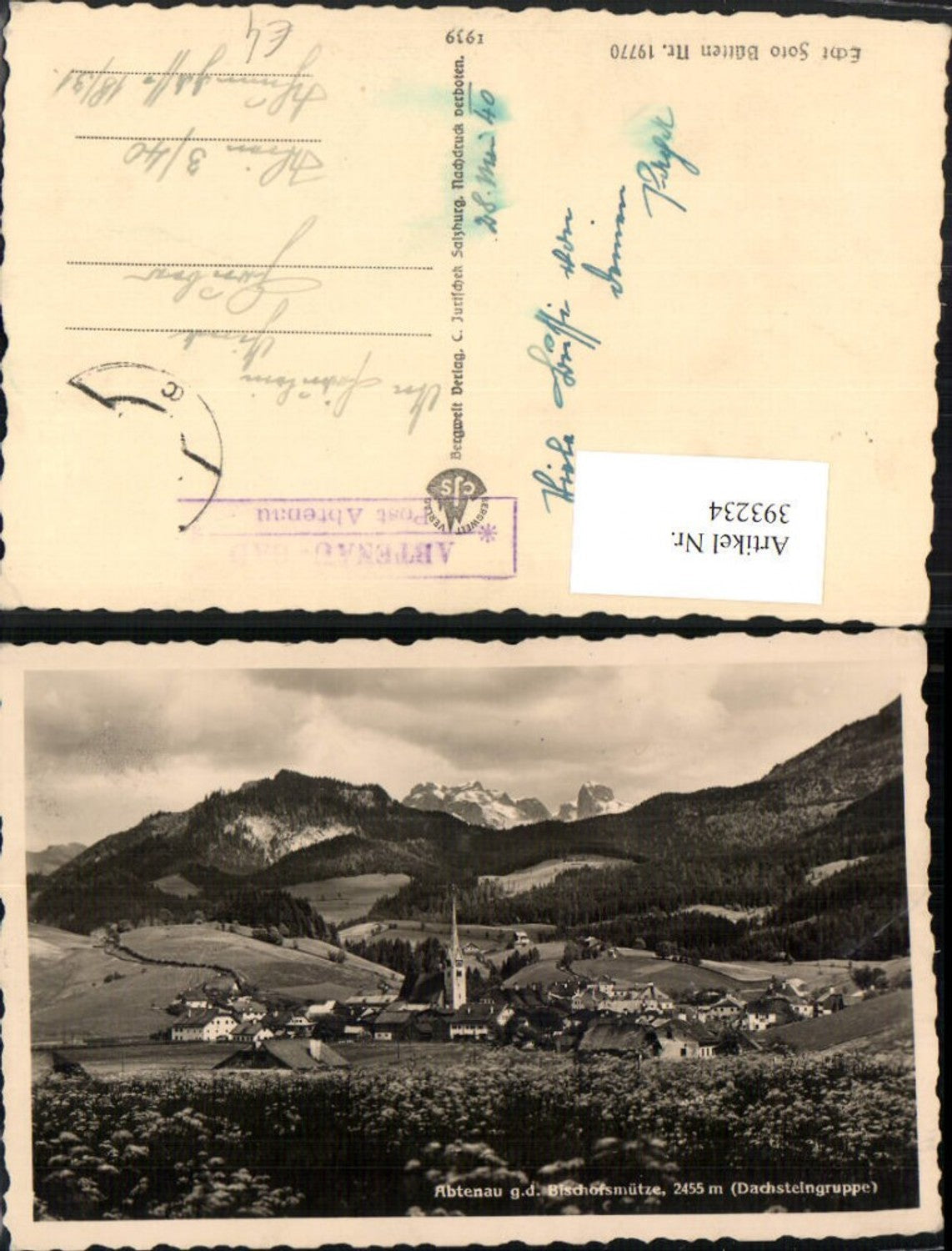 393234,Abtenau Totale geg. Bischofsmütze Bergkulisse