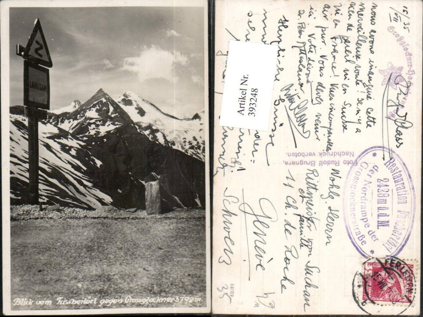 393248,Blick vom Fuschertörl b. Fusch geg. Großglockner Bergkulisse