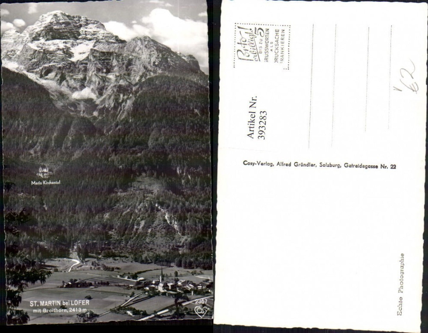 393283,St. Martin b. Lofer Totale m. Breithorn Bergkulisse pub Cosy 2367