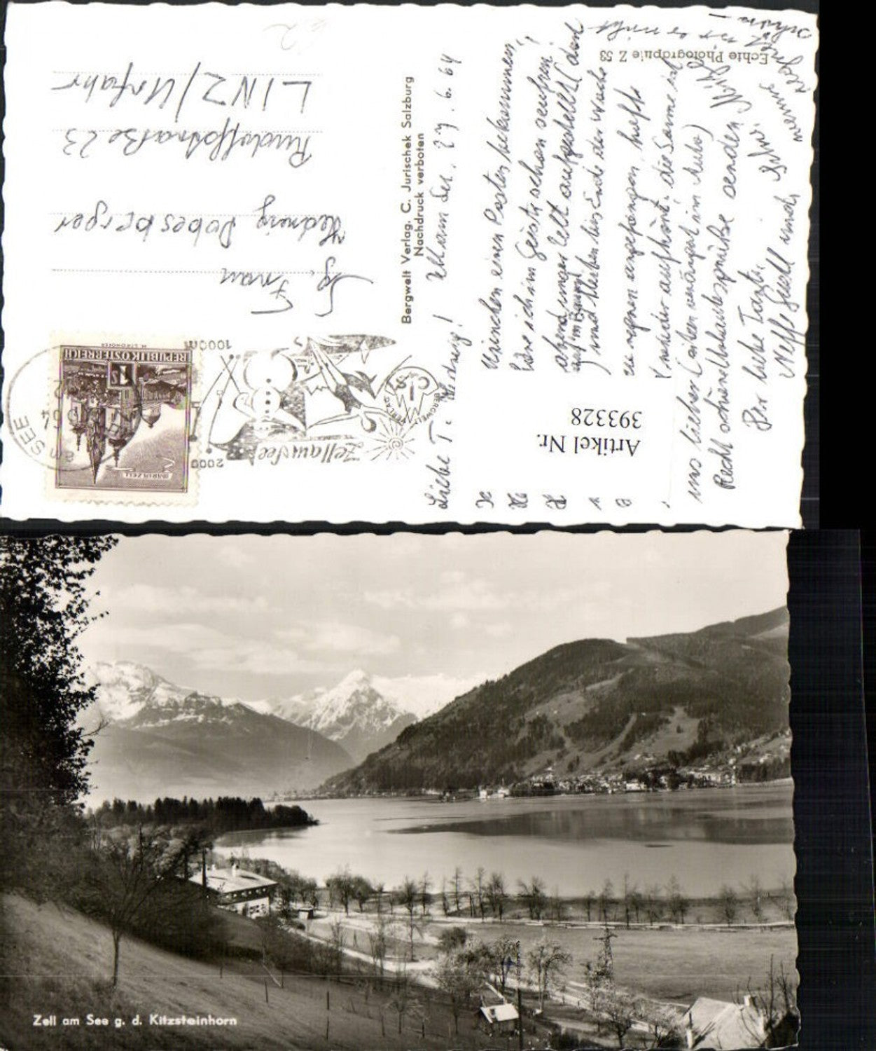 393328,Zell am See Teilansicht geg. Kitzsteinhorn Bergkulisse