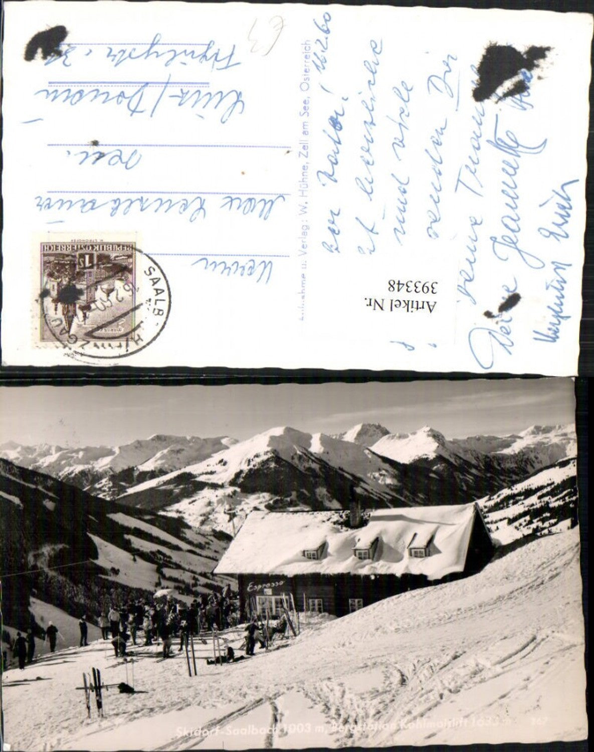 393348,Saalbach Bergstation Kohlmaislift Skihütte Bergkulisse Winterbild