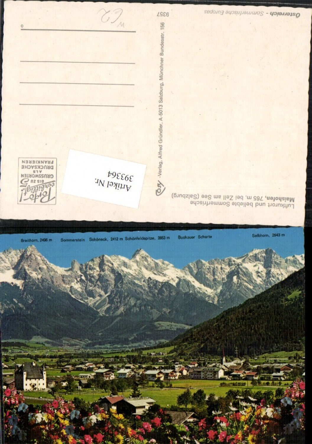 393364,Maishofen b. Zell am See Totale m. Breithorn Selbhorn Bergkulisse